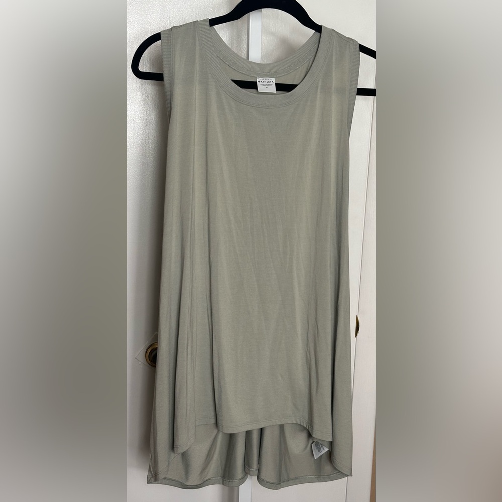 Athleta Draped Back Flow Tank Top 3X Sage Green Plus Size Athleisure